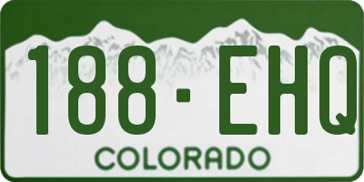 CO license plate 188EHQ