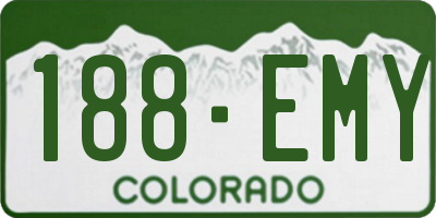 CO license plate 188EMY
