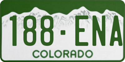 CO license plate 188ENA