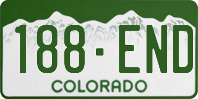 CO license plate 188END