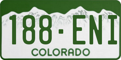 CO license plate 188ENI