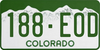 CO license plate 188EOD