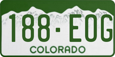 CO license plate 188EOG