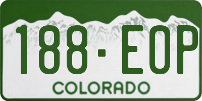 CO license plate 188EOP