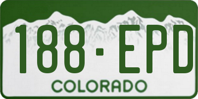 CO license plate 188EPD