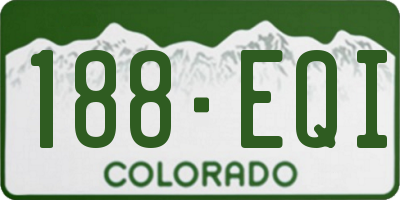CO license plate 188EQI