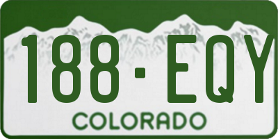 CO license plate 188EQY