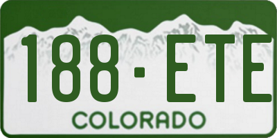 CO license plate 188ETE