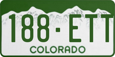 CO license plate 188ETT