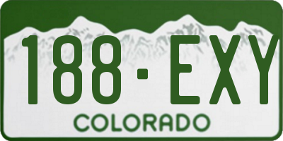 CO license plate 188EXY