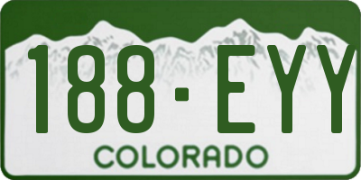 CO license plate 188EYY