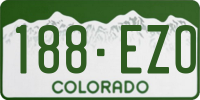 CO license plate 188EZO