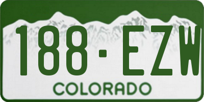 CO license plate 188EZW