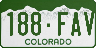 CO license plate 188FAV
