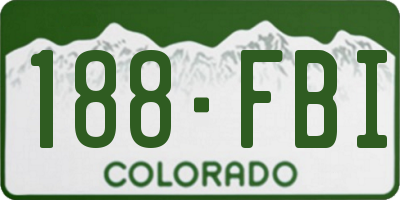 CO license plate 188FBI