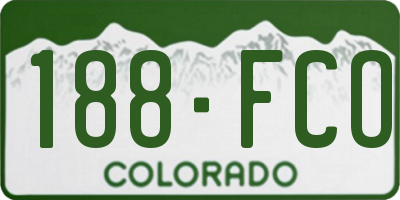 CO license plate 188FCO