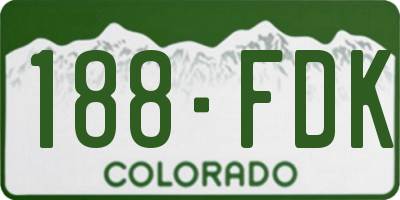 CO license plate 188FDK