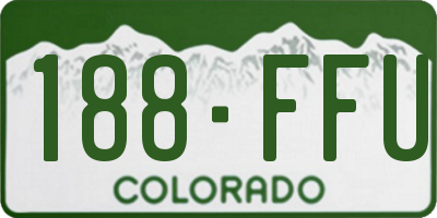 CO license plate 188FFU