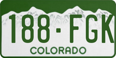 CO license plate 188FGK