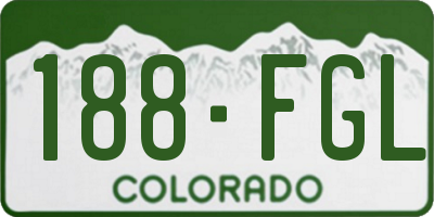 CO license plate 188FGL