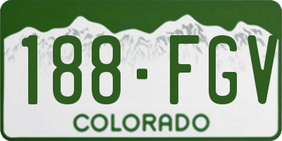 CO license plate 188FGV