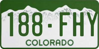 CO license plate 188FHY