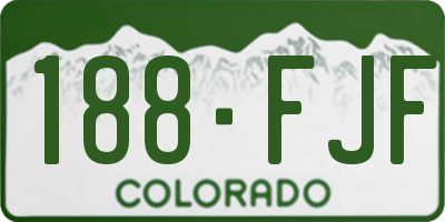 CO license plate 188FJF