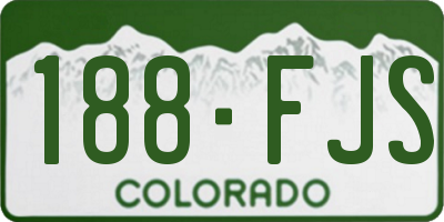 CO license plate 188FJS