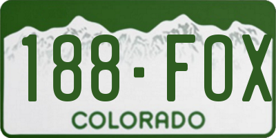 CO license plate 188FOX