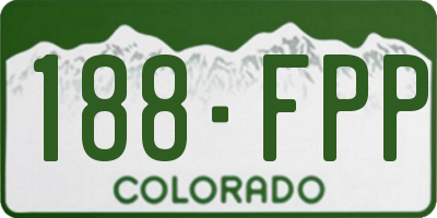 CO license plate 188FPP