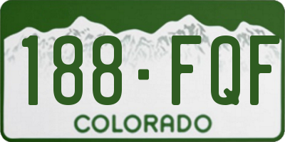 CO license plate 188FQF