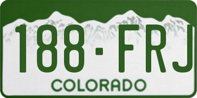 CO license plate 188FRJ