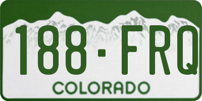 CO license plate 188FRQ