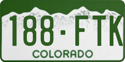 CO license plate 188FTK
