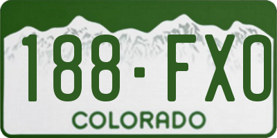 CO license plate 188FXO