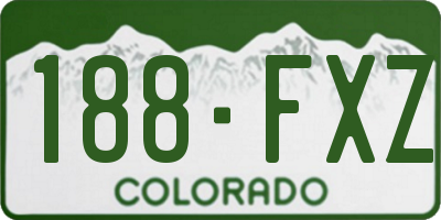 CO license plate 188FXZ