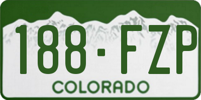 CO license plate 188FZP