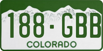 CO license plate 188GBB