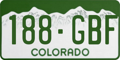 CO license plate 188GBF