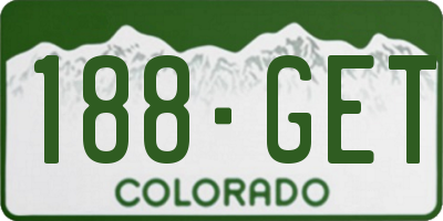 CO license plate 188GET