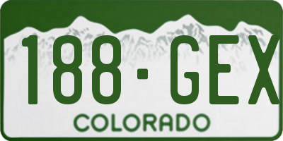 CO license plate 188GEX