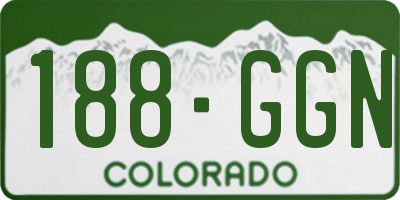 CO license plate 188GGN