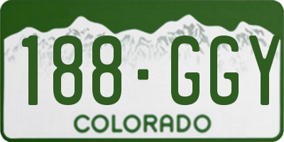 CO license plate 188GGY