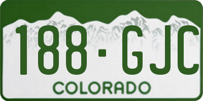 CO license plate 188GJC