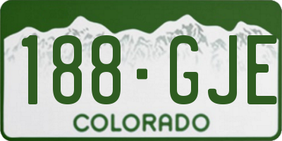 CO license plate 188GJE