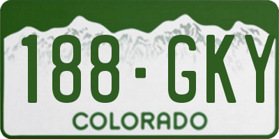CO license plate 188GKY