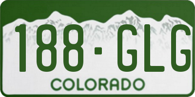 CO license plate 188GLG