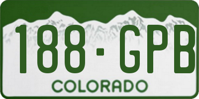 CO license plate 188GPB
