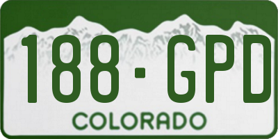 CO license plate 188GPD