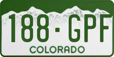 CO license plate 188GPF